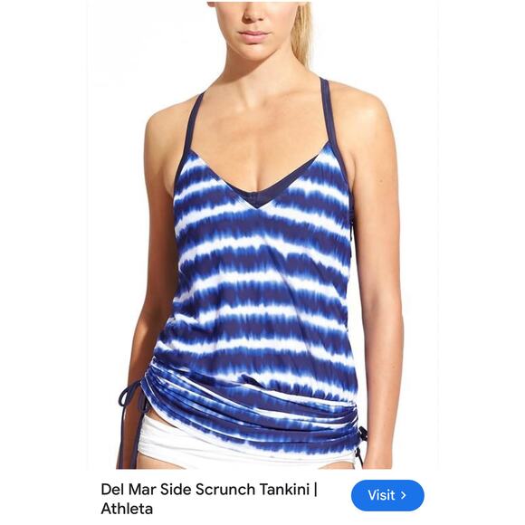 Athleta Del Mar Side Scrunch Tankini Size 34 B/C - Picture 1 of 5